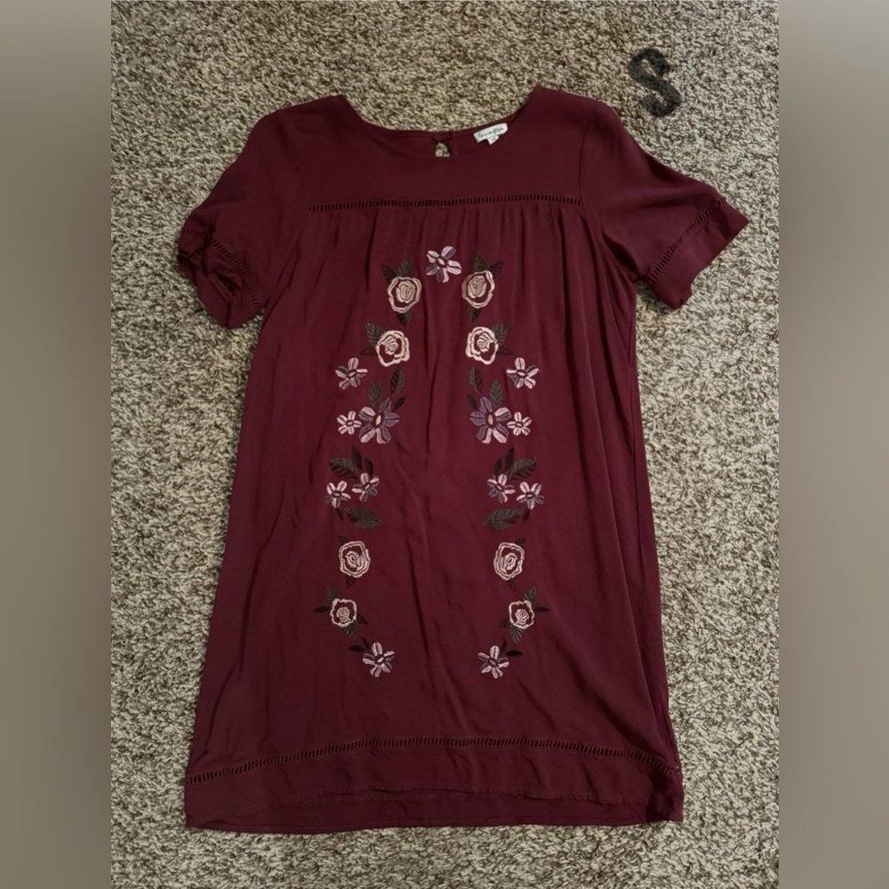Burgundy floral dress